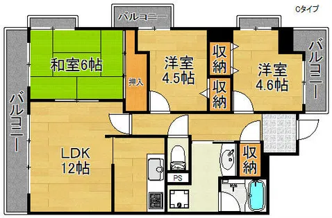 パークハイム南加賀屋【3階】の間取り