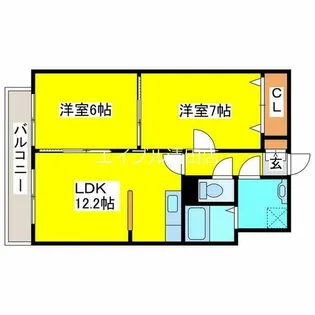 シャイニングライブⅡ【2-A号室】の間取り