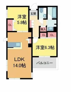 フォレナ神戸住吉【301号室】の間取り