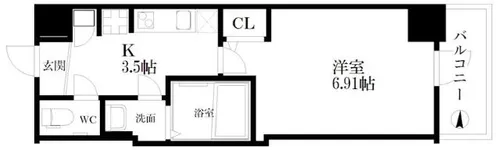 グランパシフィック玉出【6階】の間取り