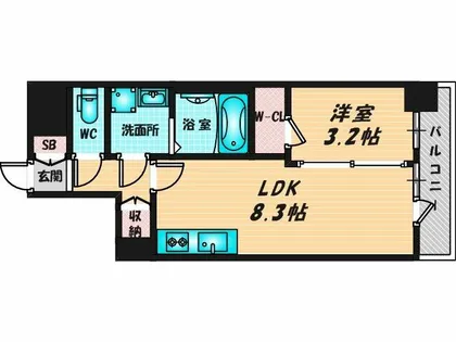 Alivis緑橋【1階】の間取り