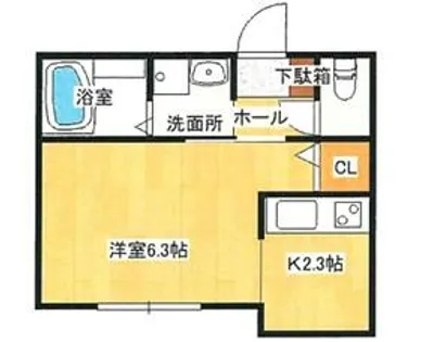 Sunrise姫路【1C号室】の間取り