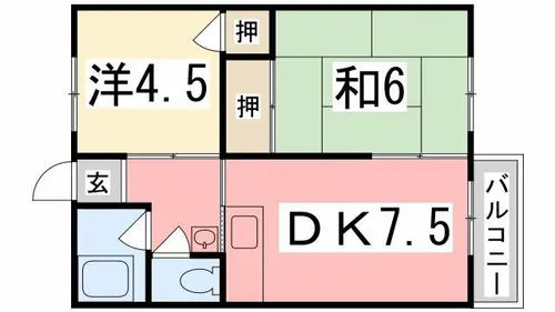 やまやコーポ【2号室】の間取り