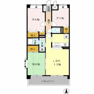 大阪府堺市北区南花田町【マンション】の間取り
