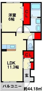 アバンツァートカーサ溝尻 A棟【103号室】の間取り