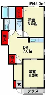 プランドール2【1階】の間取り