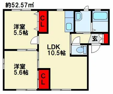 エスペランスONO【201号室】の間取り