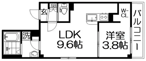 グランツ東香里園町【2階】の間取り
