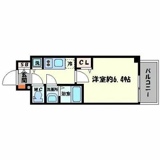 プレサンス谷町リーベ【6階】の間取り