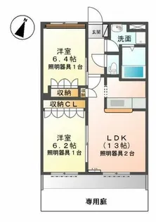 マッセリア雅【1階】の間取り