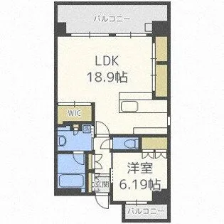 リーガル西天満Ⅱ【6階】の間取り
