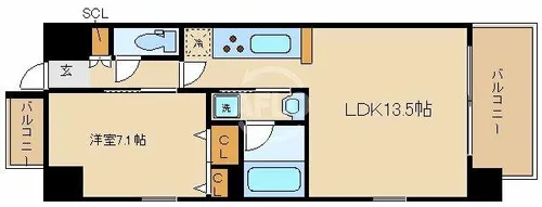 グランカーサ難波元町【12階】の間取り