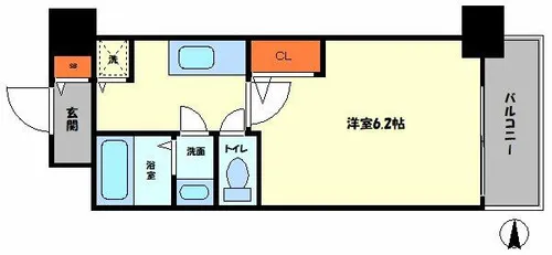 グラマシー心斎橋東【12階】の間取り