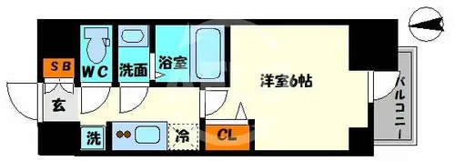 プレサンス松屋町ヴェルデス【12階】の間取り