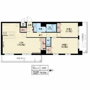 スプランディッド茨木天王【3階】の間取り