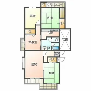 中落合第2住宅486号棟【5階】の間取り