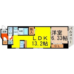 グランデージ則武【8階】の間取り