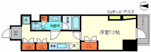 エスリードコート堺筋本町【4階】の間取り