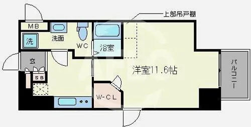エステムコート難波EASTレオルガ【12階】の間取り