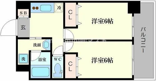 エステムコート難波Vブロード【9階】の間取り