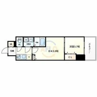 エスリードレジデンス大阪谷町ザ・マークス【5階】の間取り