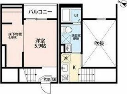 Force高畑(フォルスタカバタ)【1階】の間取り