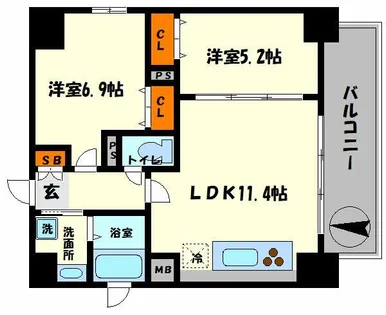 ミラノ堺筋【2階】の間取り