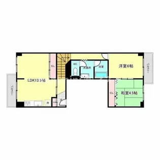 天保山第5コーポ一号棟【3階】の間取り