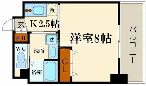 プランドール江戸堀レジデンス【8階】の間取り