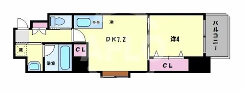 Gladio上町台【501号室】の間取り