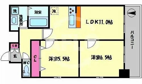 メゾン・デ・ノムラ島之内【11階】の間取り