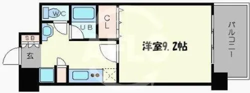 アーバンエース東心斎橋パル【8階】の間取り