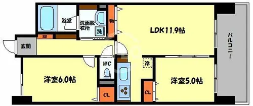 ラフィーネレジデンス【6階】の間取り