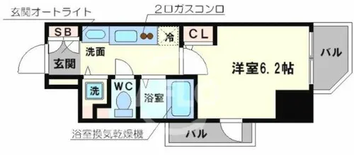 プレサンス心斎橋ルティア【3階】の間取り