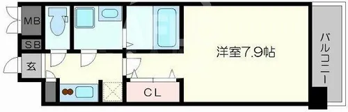 コンフォリア心斎橋EAST【9階】の間取り
