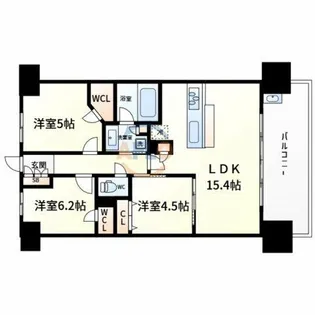 プレサンスロジェ都島レジデンス【15階】の間取り