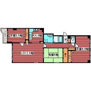 エクセレント月寒【2階】の間取り