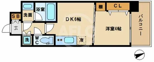 プレジオ城東中央【9階】の間取り