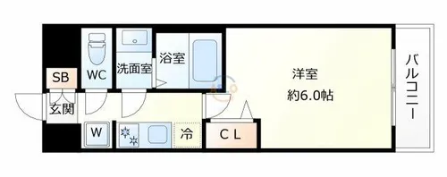 プレサンス野江内代ペルティエ【9階】の間取り