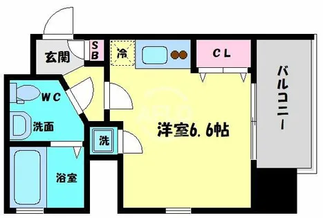 レジディア谷町【13階】の間取り