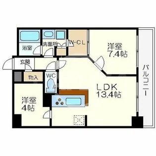 KDX堺筋本町レジデンス【11階】の間取り