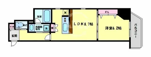 アーバネックス大手前【8階】の間取り
