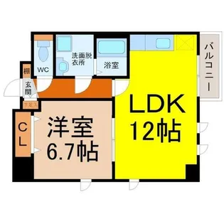 CLAIR HEIWA(クレールヘイワ)【7階】の間取り