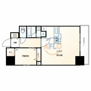 レジュールアッシュ谷町四丁目グランクラス【10階】の間取り