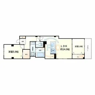 ソレイユ上汐【5階】の間取り