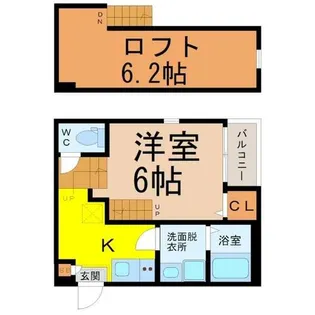 アイランドヴィラ下飯田【205号室】の間取り