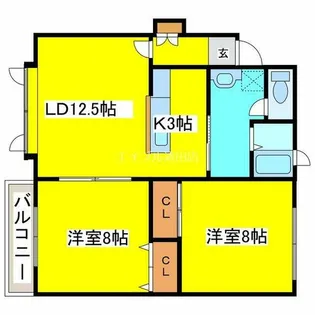 ラークリープA【202号室】の間取り