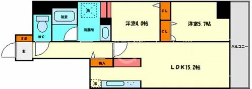 リアライズ天満橋【12階】の間取り