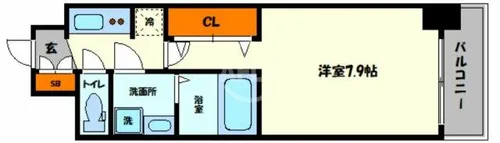 S-RESIDENCE堺筋本町Uno【9階】の間取り
