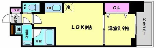 レオンコンフォート本町東Ⅲ【13階】の間取り